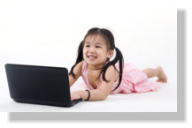 kid using laptop